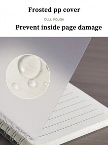 1 Cuaderno Espiral Simple De Pp, A5/a6/b5 En Espiral Con Hojas Rayadas Para Estudiantes Con Papel Grueso De Hojas Sueltas - Blanco - Ver 4