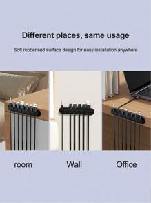 7/5/3 Slots Cable Clips - Cord Organizer, Cable Management, Cable Organizer Clips Cord Holder, Cable Organizer Cord Holder For Desk, Charging Cable Holder Cord Clips, Nightstand Cord Organizer Cable Management Wire Clip,Self Adhesive Cable Management For USB Cable/Power Cord/Wire, Car And Desk, Home And Office, Charging Accessory Cables, Mouse Cable, PC- Rubber Adhesive Cord Hooks Fit Home, Cubicle, Car, Desk Accessories