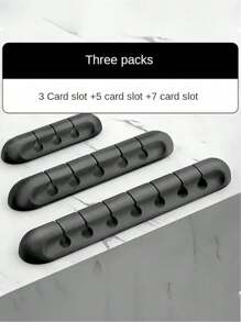 7/5/3 Slots Cable Clips - Cord Organizer, Cable Management, Cable Organizer Clips Cord Holder, Cable Organizer Cord Holder For Desk, Charging Cable Holder Cord Clips, Nightstand Cord Organizer Cable Management Wire Clip,Self Adhesive Cable Management For USB Cable/Power Cord/Wire, Car And Desk, Home And Office, Charging Accessory Cables, Mouse Cable, PC- Rubber Adhesive Cord Hooks Fit Home, Cubicle, Car, Desk Accessories