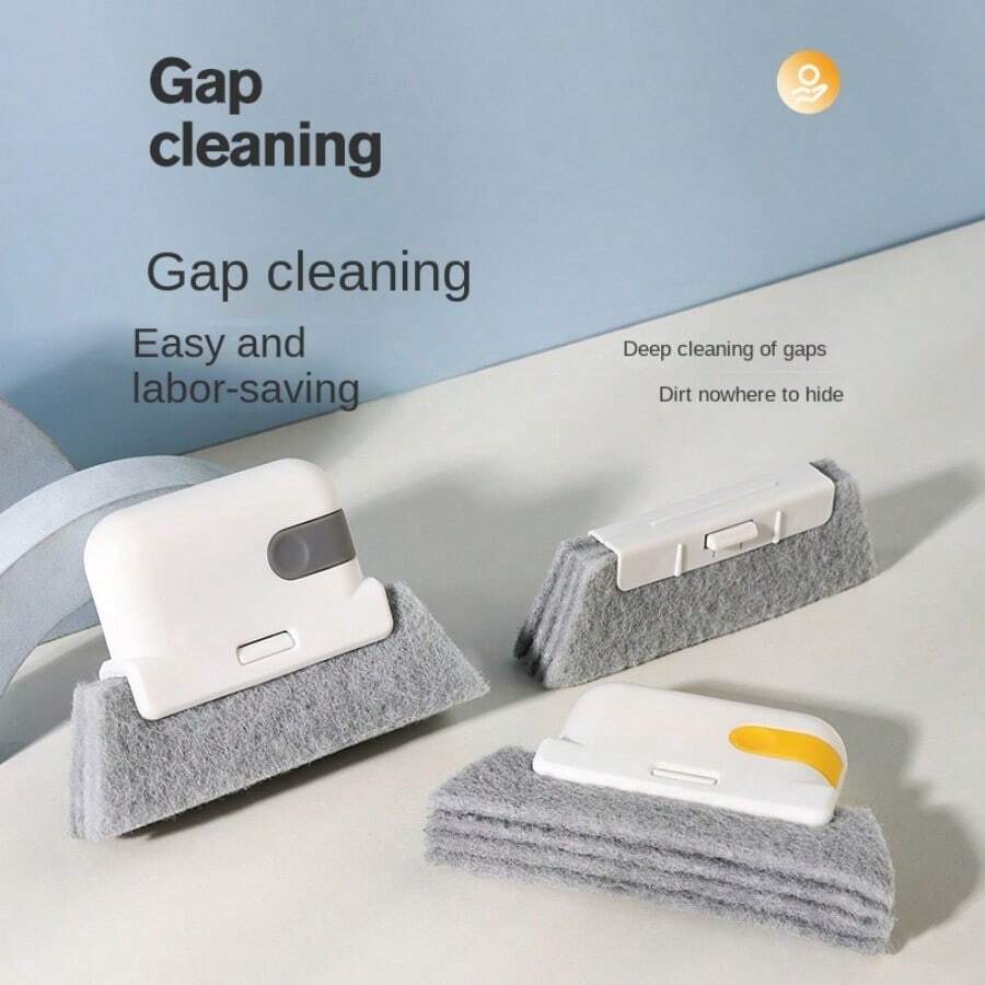 1pc Detachable Two-In-One Window & Door Track Brush Cleaning Tool For Glass Window Sill, Blind Spot, And Cracks - White - View 1