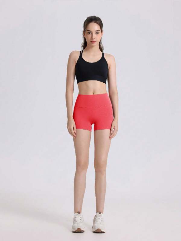 Nahtlose Damen Yoga Shorts - Hohe Taille Mit Kompressionseffekt