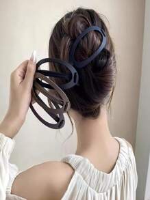 4pcs Simple Solid Color Hair Clip Set With Strap Buckle Plates, Hair Accessories Casual Claw Clips Hair Claws Hair Barrettes