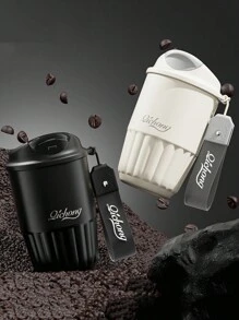 1pc Ceramic-Lined Coffee Cup With 316 Stainless Steel Cup - Black - View 1