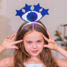 Earent Light Up Eye Headband LED Star Headbands Cosplay Party Hair Accessories For Women And Girls - Blue - View 6