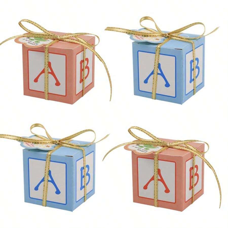 25pcs Baby Shower/Birthday Candy Gift Favor Boxes - Pink - View 1