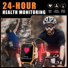 LinsonK 1pc ATM Waterproof Smart Watch, 1.83" Full Touch Screen Display With Message, Answer Make Call Smartwatch Sports Pedometer, Compatible With IPhone For Android Phones, Smartbands Fitness Watch For Women Men Friend Gift, Birthday Gift - Orange - View 7