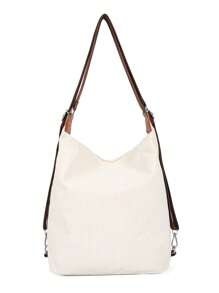 Multifunctional Corduroy Backpack, Can Be Used As A Shoulder Bag Or Backpack, Fits Laptop, Suitable For Students And Office Workers, Ideal For Shopping And Outing, Stylish And Lightweight - Beige - View 6