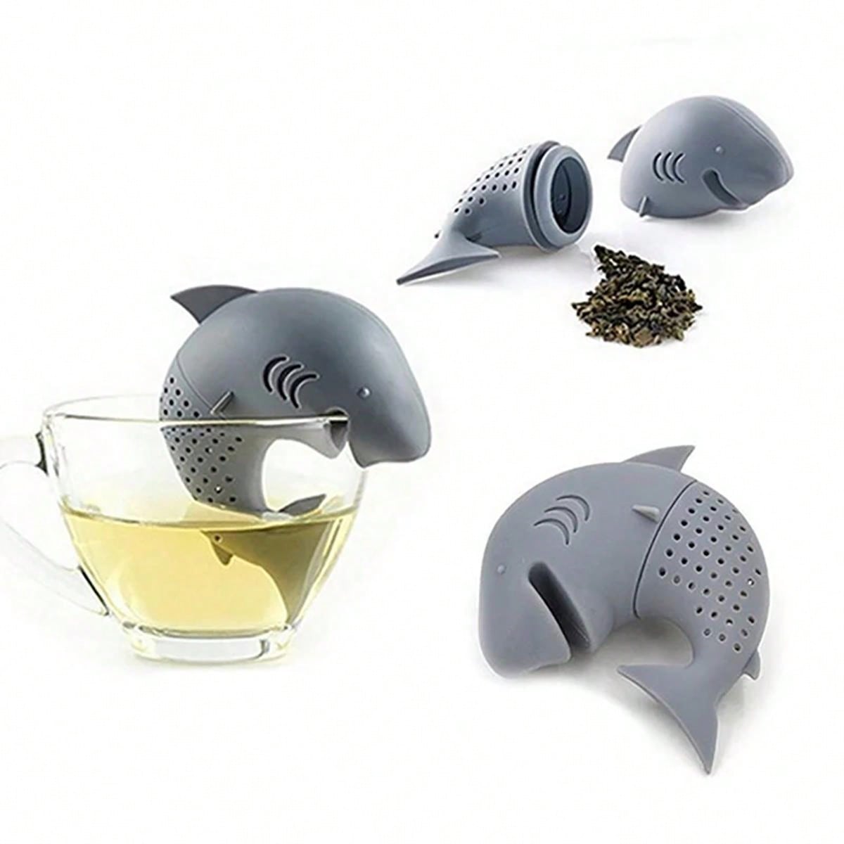 1pc Creative Shark Shaped Silicone Tea Infuser, 8cm*5cm, Equipped With