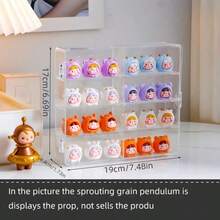 1pc Multi-Layer Small Ornaments Display Shelf, Cartoon Stacking Play Shelf, Building Block Parts Locket Storage Box, 8 Grid Display Stand, For Home Room Living Room Office Decor - Clear - View 2