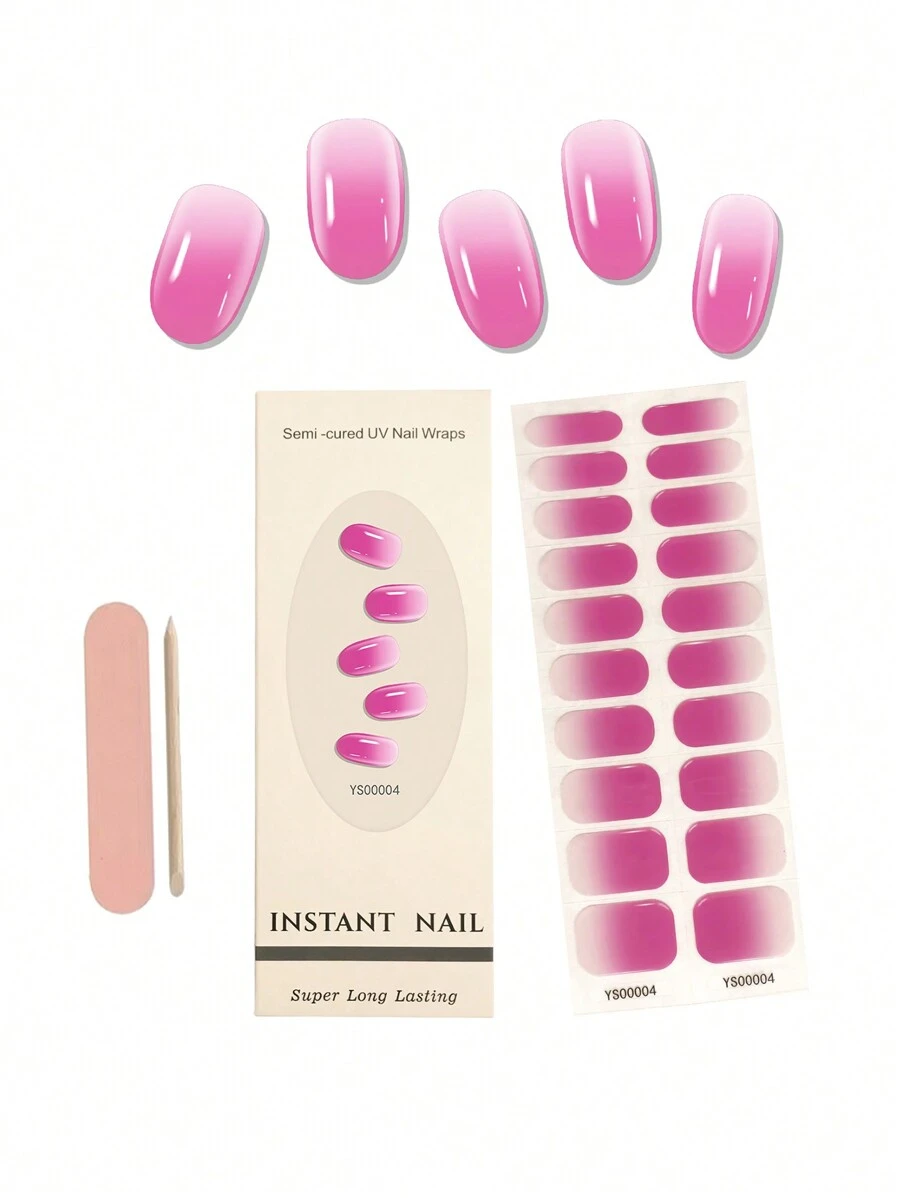 1 Caja De Pegatinas De Gel Para Uñas Uv Semicuradas, 20 Piezas Para Dedos De Manos Y Pies, Fáciles De Usar Y Quitar - Multicolor - Ver 1