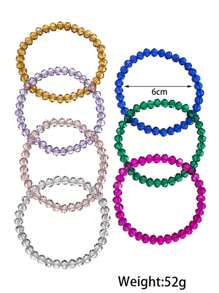 1條典雅簡約的層疊風彈性手鍊,配有水晶珠,男女適用,可選顏色,是一份完美的禮物 - 黃色 - 查看 6