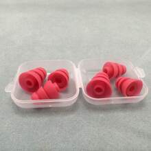Earphone Cap & Earbud Cover 3 Layers Silicone Protective Cover For In-Ear Headphones, Suitable For Inner Diameter 3.8mm-5.5mm, Multi-Colors - Hot Pink - View 2