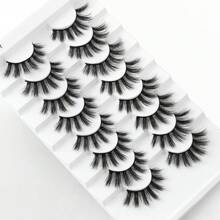 Magefy 8對附盒的自然濃密彎曲蓬鬆假睫毛,適用於派對,漫畫睫毛,旅行必備品 - 黑色 - 查看 6