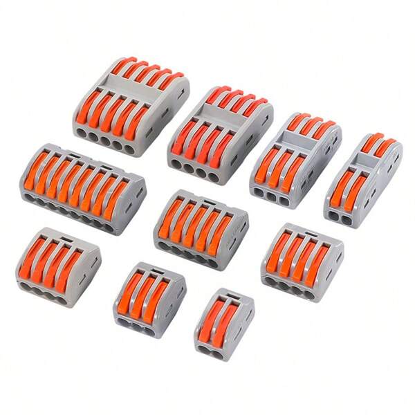 3pcs, Quick Wiring Terminals, Press Type, Two In And Two Out, Three In