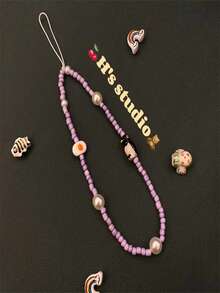 紫色企鵝手鍊電話吊飾,由ins博客使用,適用於相機和diy首飾製作 - 紫色 - 查看 3