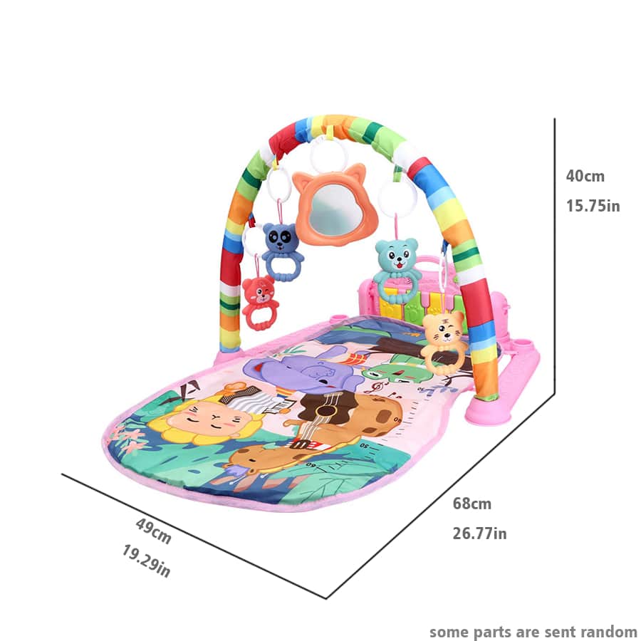 1款嬰兒健身架玩具嬰兒腳踏鋼琴攀爬墊安撫玩具嬰兒室內運動玩具適合0-6歲嬰兒 - 668-141粉色 - 查看 1