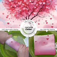 1入組心形樹粉紅情人節淋浴簾,情人節浪漫時尚淋浴簾,聚酯纖維布180*180公分/72'*72'防水淋浴簾,附12個掛鉤,適用於浴室/浴缸裝飾,送禮佳品 - 粉色 - 查看 6