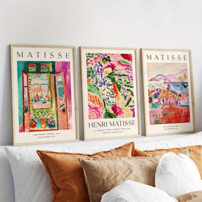 3 Piezas De Pintura Abstracta Al Óleo Retro De Matisse, Arte De La Exposición De Matisse, Impresiones De Lienzo De Arte De Paisaje Para La Pared, Carteles De Arte De Acuarela Para La Pared, Cartel De Matisse, Arte De Pared De Matisse, El Cuadro De Matisse 'open Window', Collioure De Matisse, Jardín De Matisse, Decoración De Pared Sin Marco
