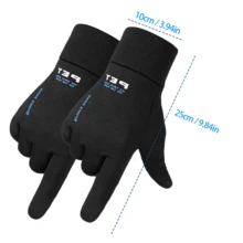 1對黑色防寒手套,防風防水單車/機車駕駛手套,內含絨毛增加保暖效果,帶掛勾可懸掛在汽車、腰帶或背包上,適用於冬春,適合家庭、朋友和兒童 - 黑色 - 查看 3
