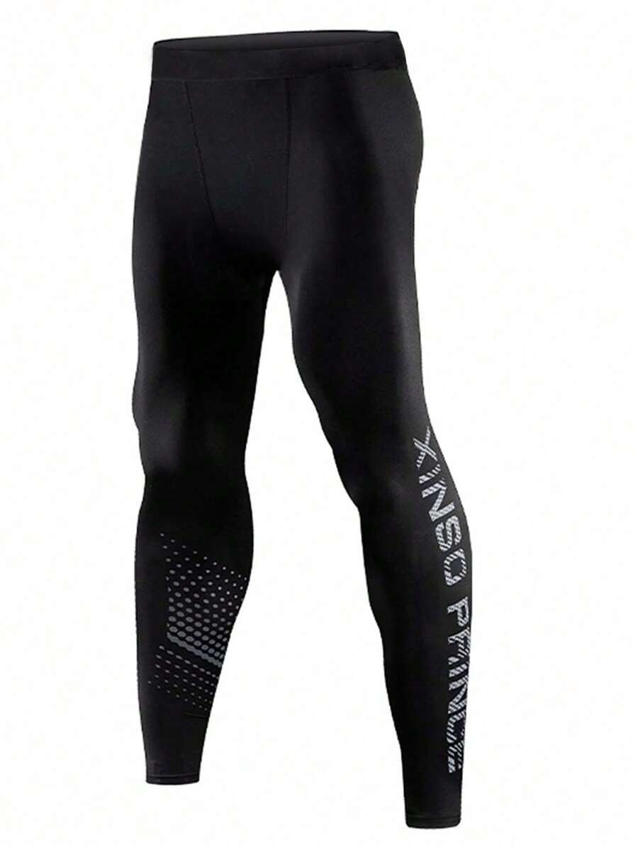 Men Sports Tights - Black - View 1