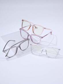 4pcs Women's PC Frame Square Fashion Glasses - Multicolor - View 3