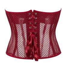 1pc Women's Corset Body Shaper With Bust Support And Tummy Control - Burgundy - View 3