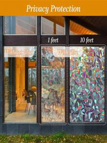 彩虹窗戶隱私膜裝飾,家用彩色玻璃貼膜,3d貼花窗戶貼紙,靜電吸附窗貼,太陽飾窗戶蓋 - 白色 - 查看 8