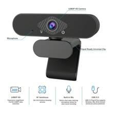 Computer Camera USB Webcam With Microphone, 1080P HD Video Webcam,  Computer Web Camera With 120° Vertically Rotation And 90° Wide View Angle, USB Computer Webcam For PC Laptop Desktop Video Calling - Apricot - View 5