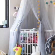 1 件婴儿床蚊帐，天篷圆顶风格儿童房装饰，无需安装，适合婴儿、夏季
