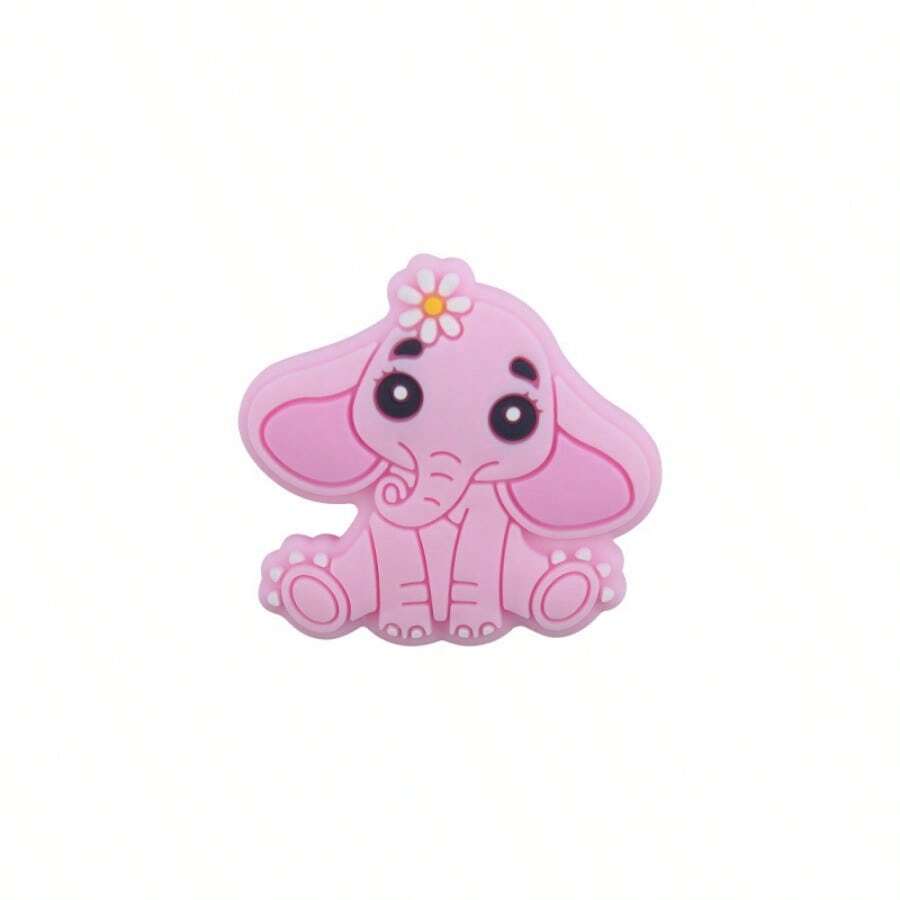 1入新款卡通象形矽膠珠,創意diy兒童珠寶製作配件 - 粉色 - 查看 1