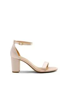 Women Chunky Block Low Heel Pump Sandals Open Toe Ankle Strap Heeled Sandals Bridesmaid Wedding Bridal Party Evening Homecoming Prom Dress Pumps Shoes - 香檳色 - 查看 6
