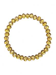 1條典雅簡約的層疊風彈性手鍊,配有水晶珠,男女適用,可選顏色,是一份完美的禮物 - 黃色 - 查看 13