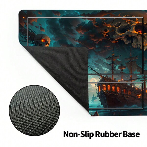 Skull Pirate Ship MTG Playmat Premium Mouse Pad Fire Desk Mat Game