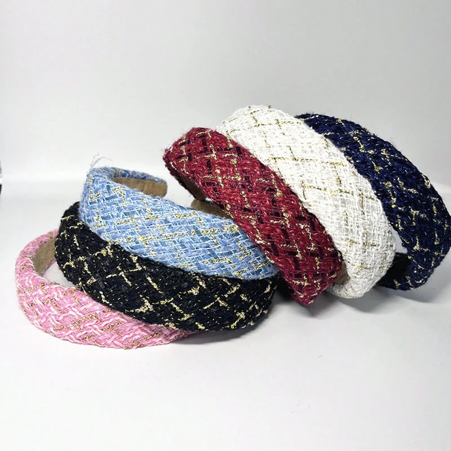 Woolen Hairband Fashionable Headband With Increased Skull Height, Wide Pressure Hair Styling Tool, Sponge Headband, Korean Hair Accessory - Pink - View 1