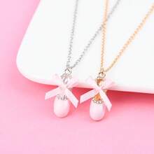 1 件套可愛芭蕾舞鞋吊墜項鍊適合女孩友誼 Bff 項鍊最好的朋友珠寶禮物 - 金色 - 查看 1