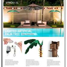 5FT Lighted Palm Trees For Outdoor Patio, Tropical Light Up LED Palm Tree W/ 207 LED Lights, Artificial Rope Light Palm Tree Decor For Outdoor, Indoor, Holiday, Backyard, Poolside, Garden, Yard, Lawn - Green - View 7