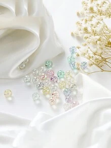 30入組/包8-10mm直孔亮面亮面亮面圓珠,diy珠飾材料,適用於手鍊、項鍊、兒童髮帶等。 - 彩色 - 查看 1