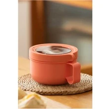 Lonchera Térmica Sopera forma de Taza Pozolero Caldos Almuerzo Rosa Rojo Azul Verde 850ml - Rojo - Ver 3