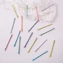 Multicolor One-Shaped Candy Colored Simple Hair Clip Hair Accessory For Short Hair - Spring Color - View 2