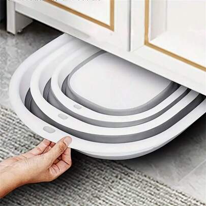 [1/3pcs Set] Convenient And Stylish Foldable Basin For Hand Washing, Portable For Face Washing, Vegetable Washing, Clothes Washing, Foot Bath - Suitable For Home, School, Office, Car, Space Saving Functionality Home Bathroom Decor Fall Decor Back To School