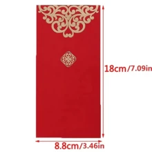 1 Pack/5pcs, Chinese Red Packets, Red Envelopes, Chinese New Year Decor, Lucky Money, Hong Bao, Happy Lunar New Year, Chinese Lunar New Year Supplies - Red - View 4