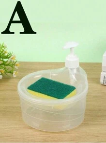 1 件按压式洗洁精分配器，自动添加液体功能，厨房清洁工具浴室装饰夏季 - 彩色 - 查看 4