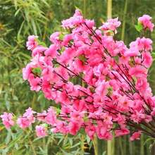 1入組人造桃花櫻花李花花束,絲質花藝裝置,塑料花卉裝飾,適用於婚禮、家居、辦公室、派對、酒店、花園、秋季農屋、客房以及家居裝飾 - 粉色 - 查看 3