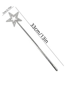 1pc Magic Wand, Halloween Party Supplies, Pentagram Scepter, Angel Stick, Magic Fairy Wand