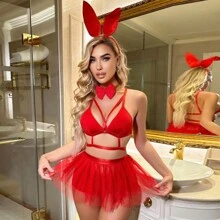 Women Bedroom Costumes - Red - View 4