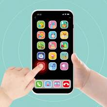 Baby Phone Toy With Lights & Music Kids Musical Sensory Toys Screen Cell Mobile Plastic Toy Phone - Black - View 4