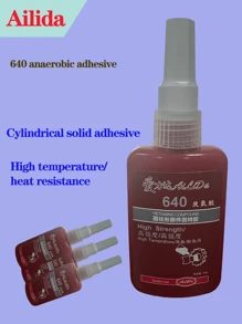 2pcs Loctite 640 & 340 High Strength Heat & Temperature Resistant Threadlocker Sealant, Green And Clear To Light Yellow Liquid Combination - Red - View 6