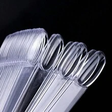 50Pcs Nail Swatches Oval Round Tips With 4Pcs Number Stickers For Color Display Nail Samples Gel Polish Palette Color Chart Manicure Practicing Tools - Clear - View 6