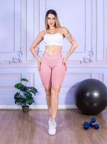 Women Sports Shorts - Rosa Pálido - Ver 4