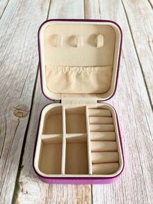 1pc Portable Travel Sqaure Jewelry Organizer Box For Women Gift - Square Jewelry Case - View 8